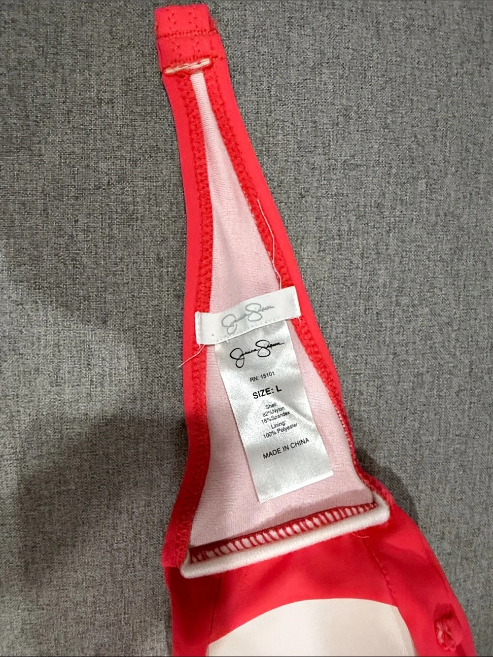 Jessica Simpson Twist-Front Swim Top in Coral Red